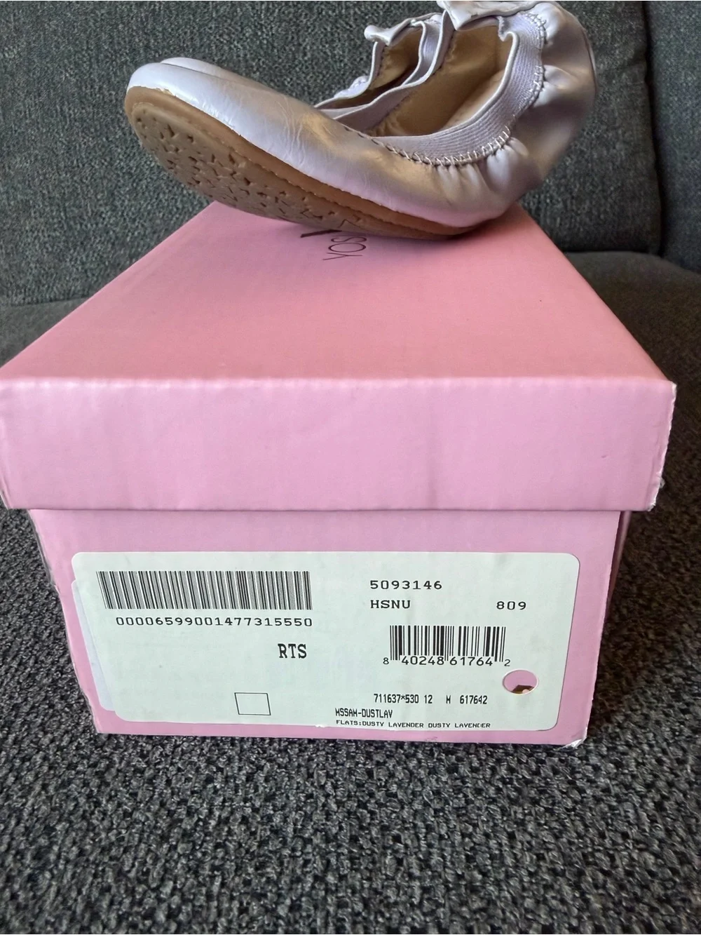 Yosi Samra Lavender Elastic Ballet Flats